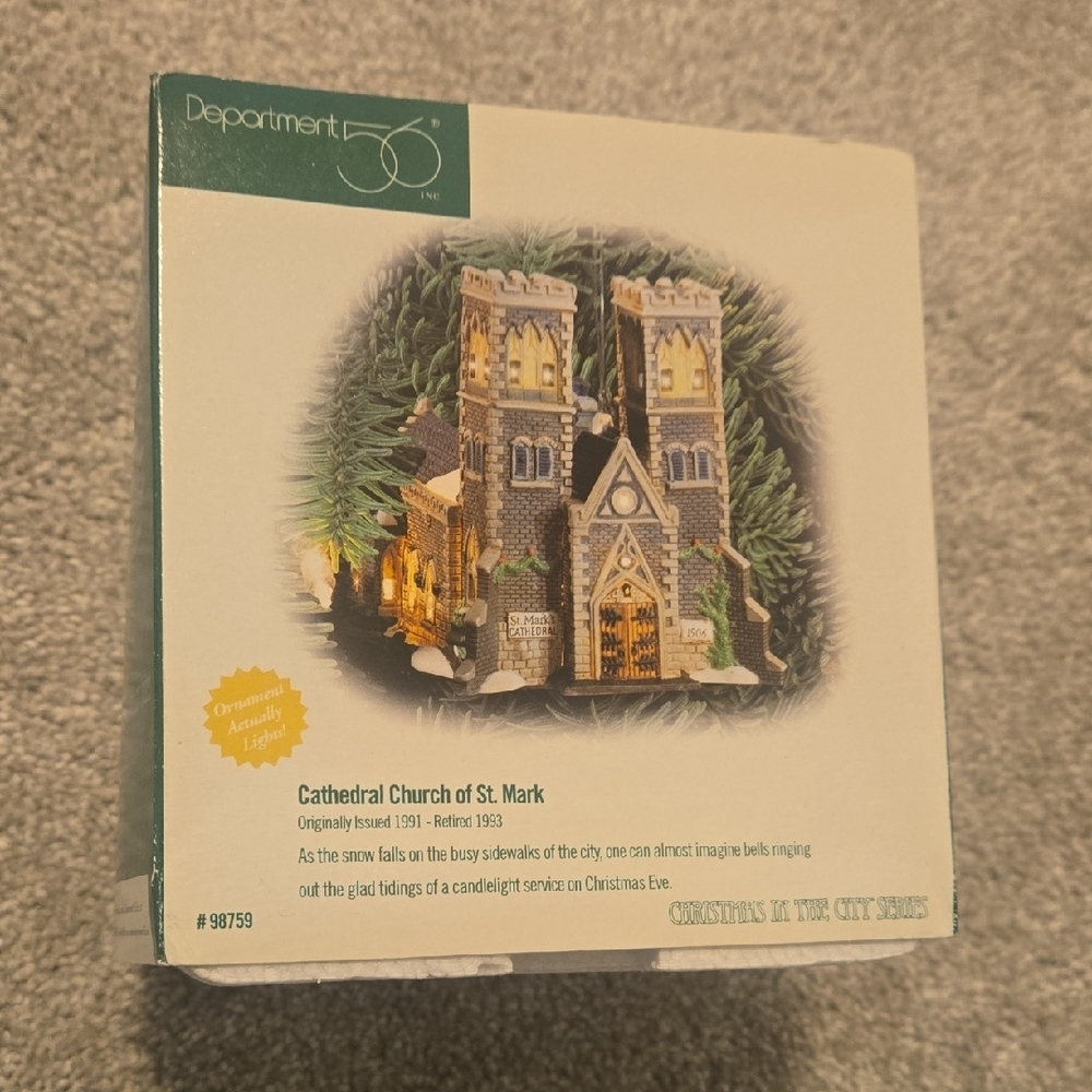 Dept 56 Cathedral Church of St. Mark Ornament #98759 Christmas in the City